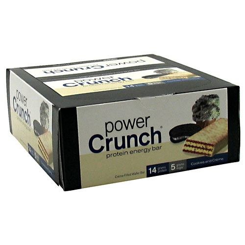 Power Crunch Bar - Cookies & Cream Protein Snack, 1.4 oz (12 Pack Bulk) - High Protein Energy Bar for Gym, Hiking & On-the-Go Nutrition