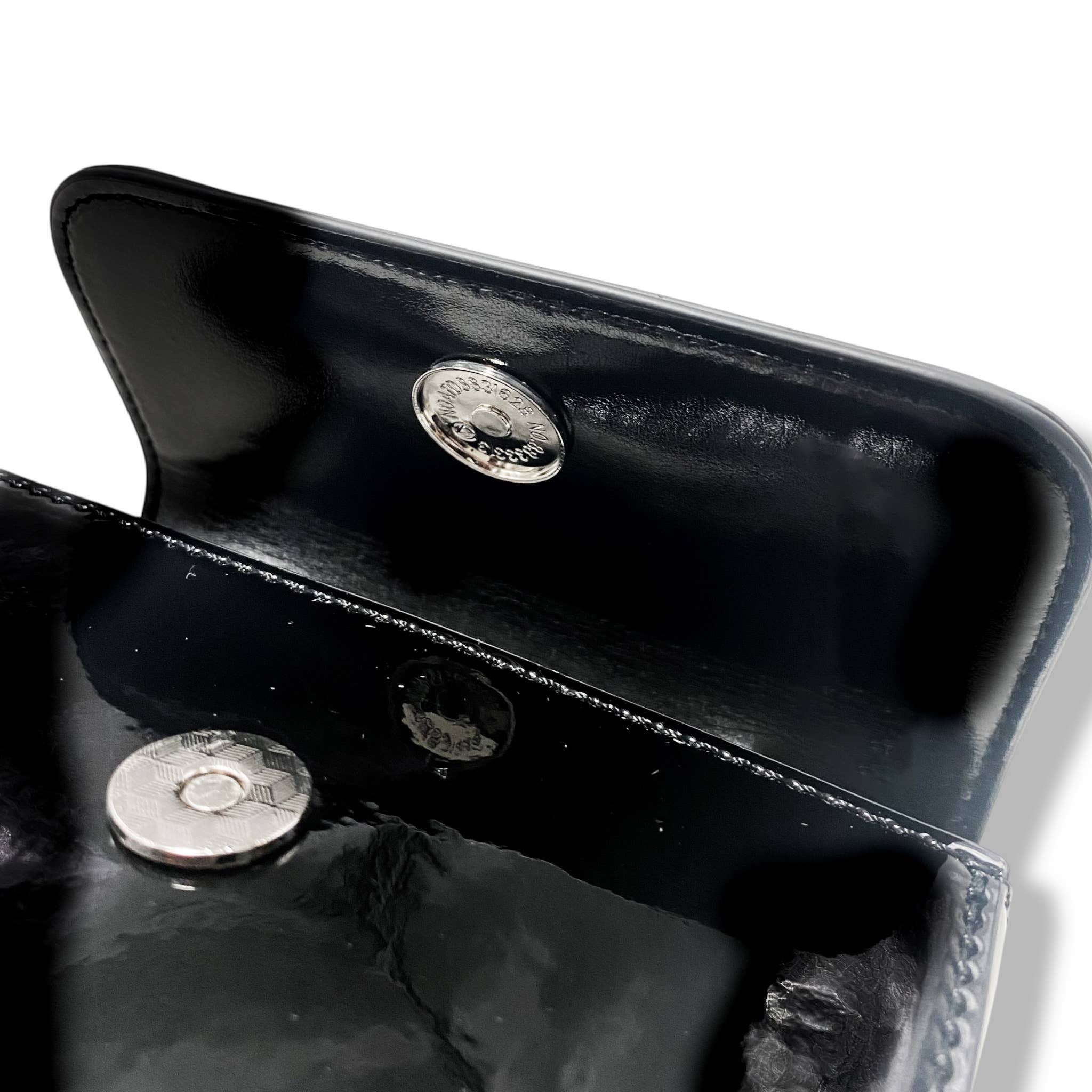 Sparkly Rhinestone Embellished Patent Leather Clutch Purse - Black Evening Bag for Women, Perfect for Parties, Weddings & Special Occasions