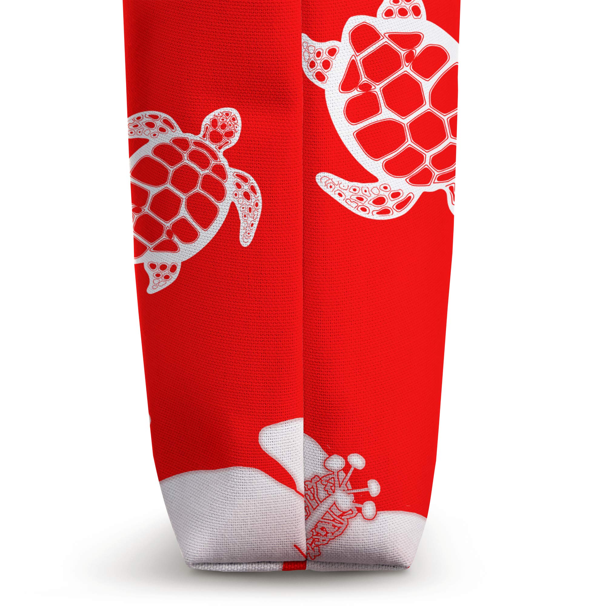 Red Hibiscus Honu Hawaiian Tote Bag - Stylish Beach Tote with Sea Turtle Design - Perfect for Beach Vacations, Shopping & Summer Outings