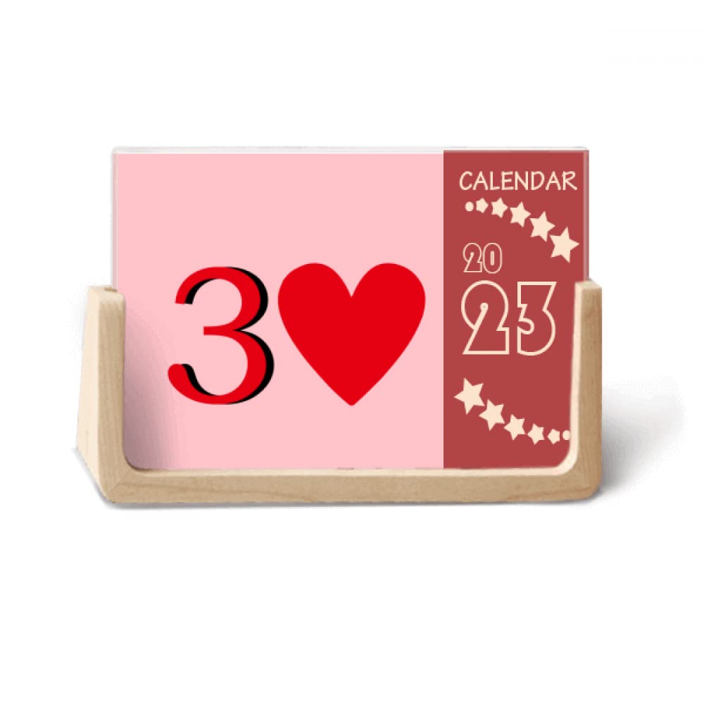 Love Jupiter Heart 3 Poker Desk Calendar 2023 - Stylish Desktop Decoration for Office, Home & Gifts | Perfect for Poker Lovers, Valentine's Day & Workspace Decor