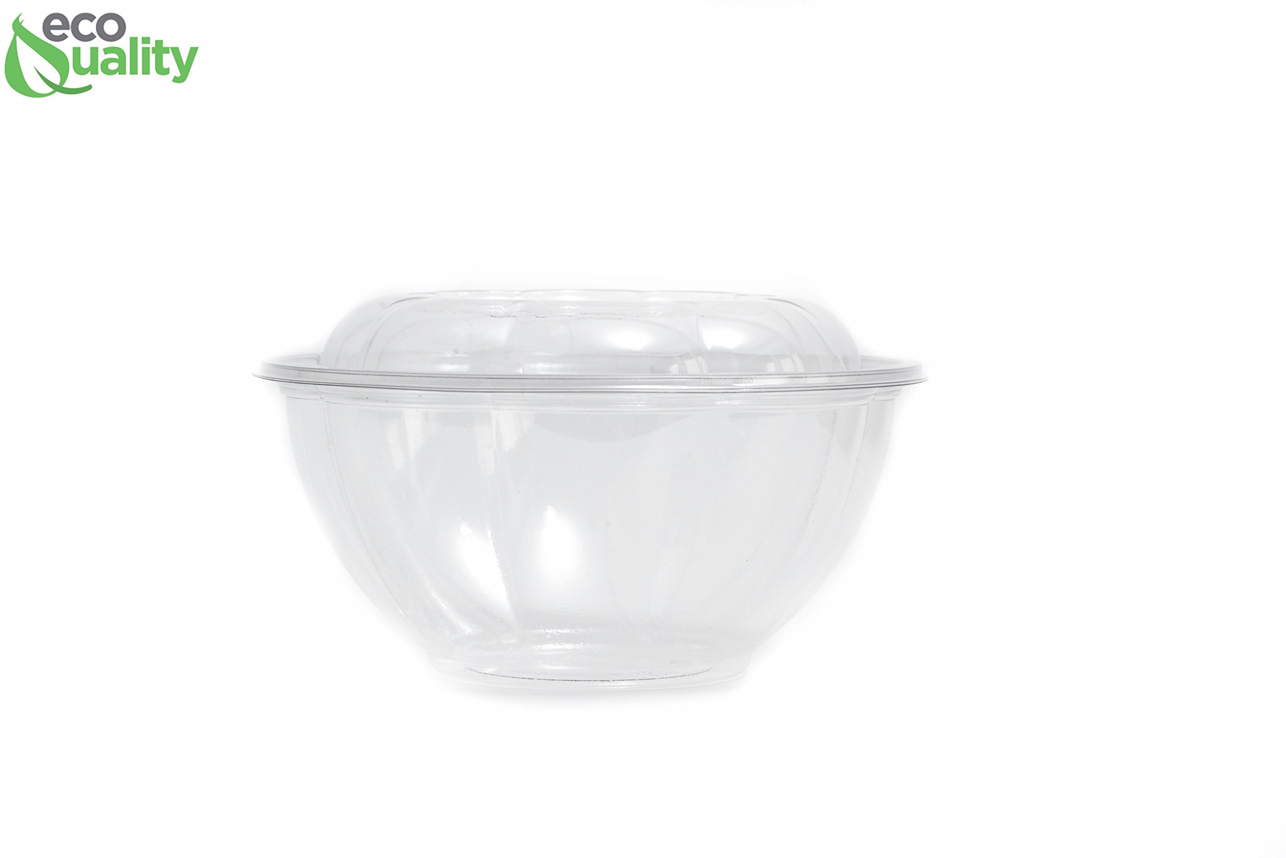 EcoQuality Disposable Salad Bowls 48oz (10 Pack) - BPA Free Rose Shaped Food Storage Containers with Airtight Lids | Microwave, Freezer & Dishwasher Safe | Perfect for Meal Prep, Picnics, Parties & Leftovers Storage