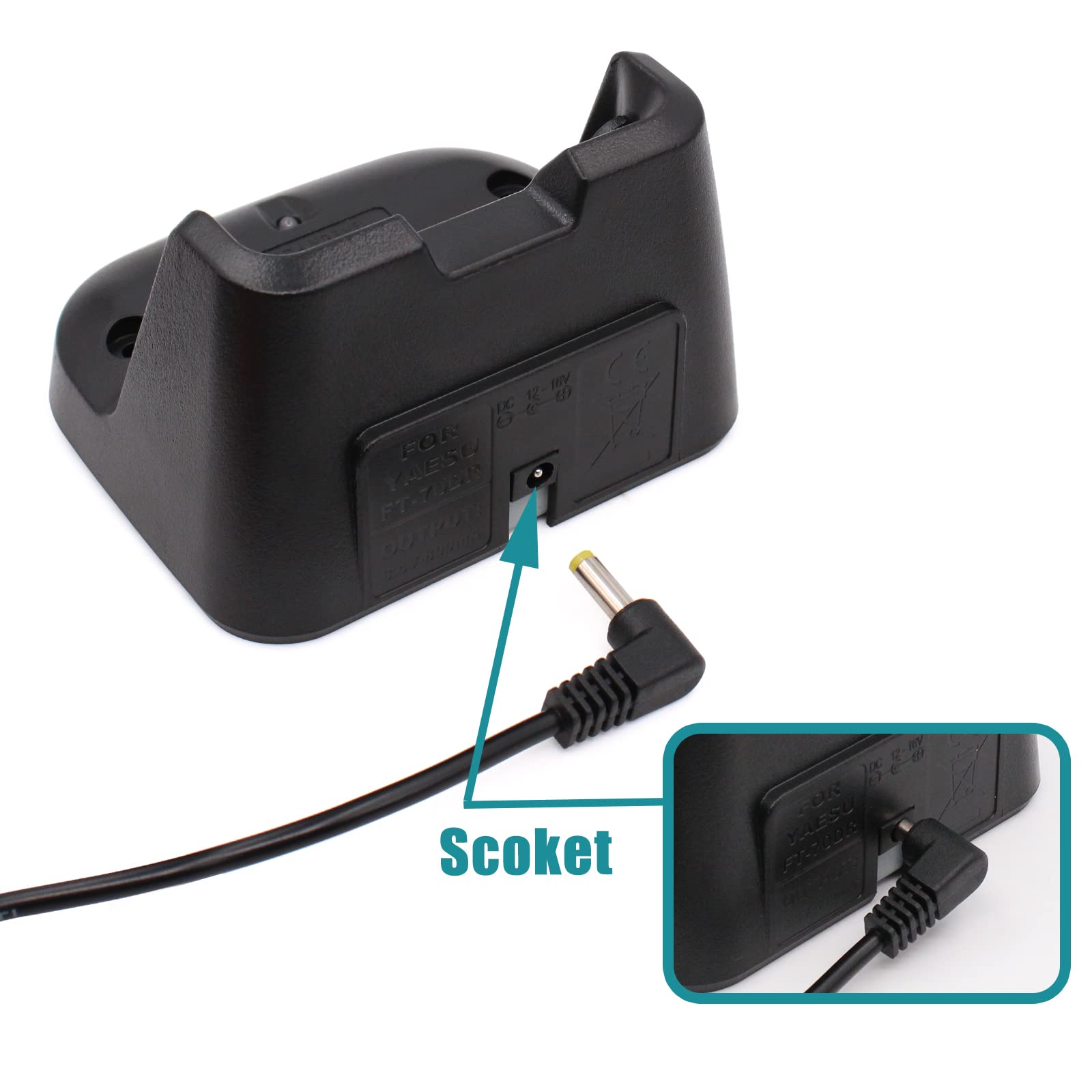 Yaesu FT-70DR FT-70D FT-70 Radio Replacement Charger - Compatible with SBR-24li Battery, Fast Desktop Charger for SBH-28 - Perfect for Ham Radio Enthusiasts & Emergency Communication