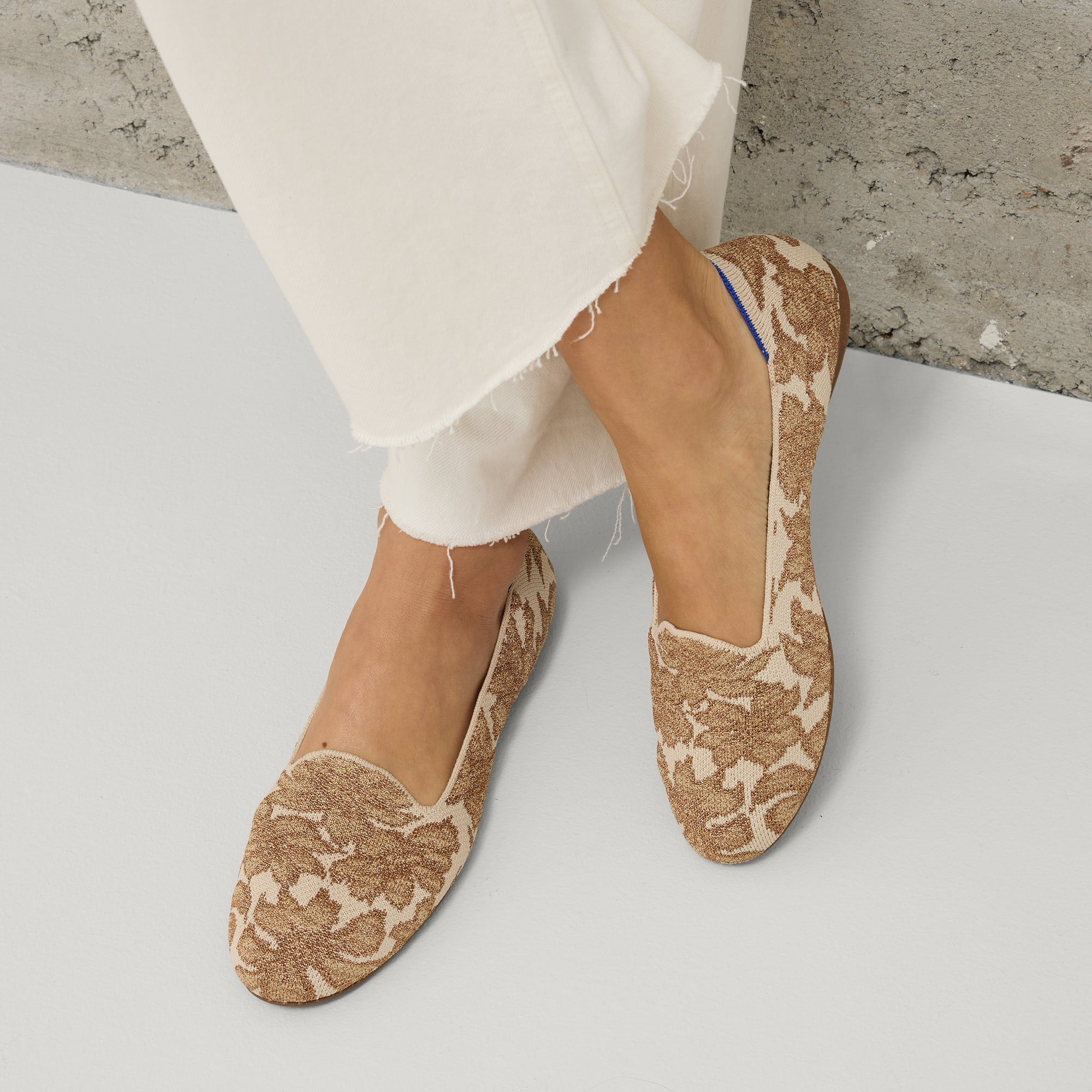 Gold Chantilly Lounge Loafers - Comfortable Slip-On Shoes for Women | Perfect for Home, Office & Casual Outings