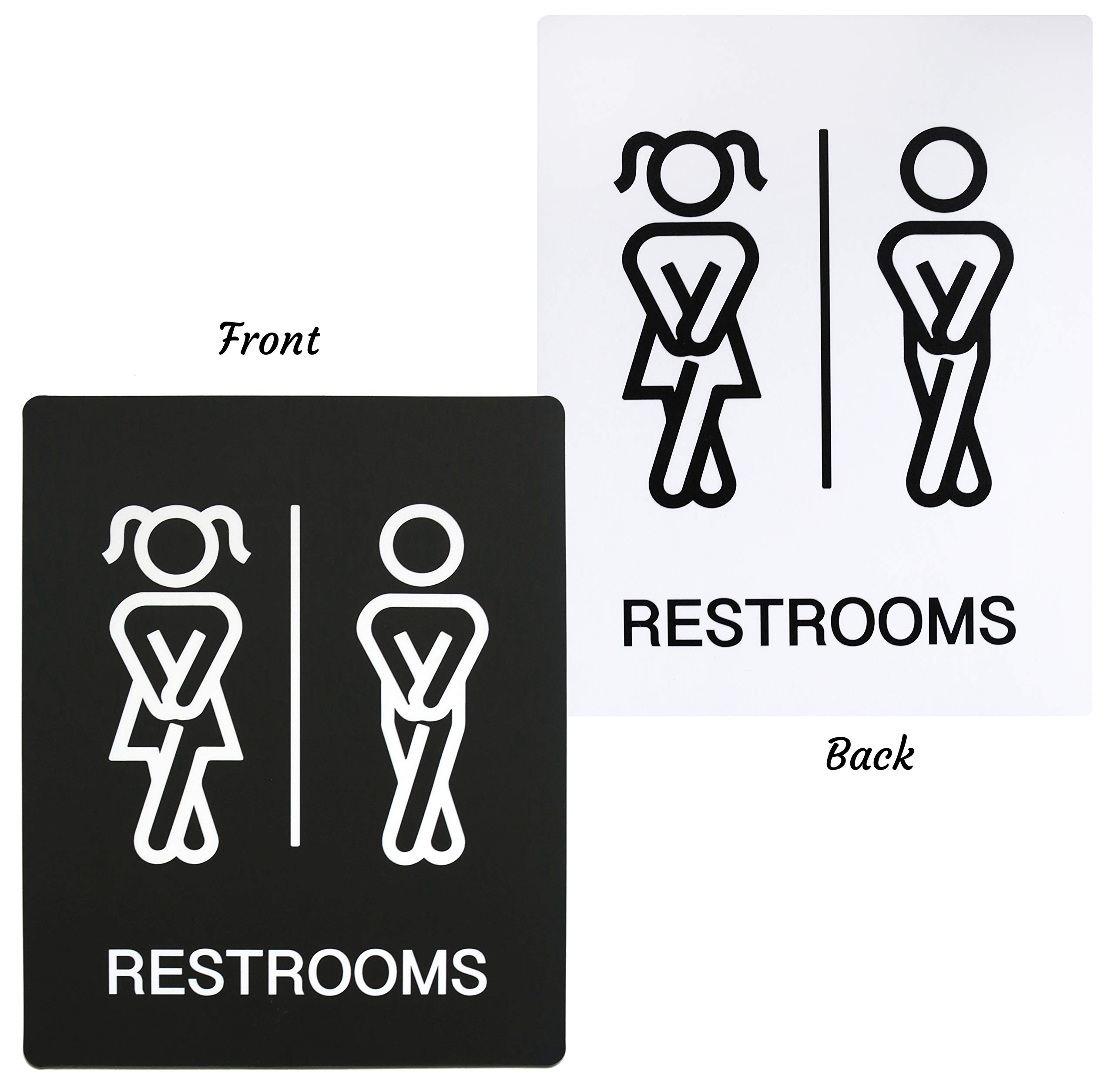 Funny Toilet Signs with Adhesive - Double Sided 5.3x6.7