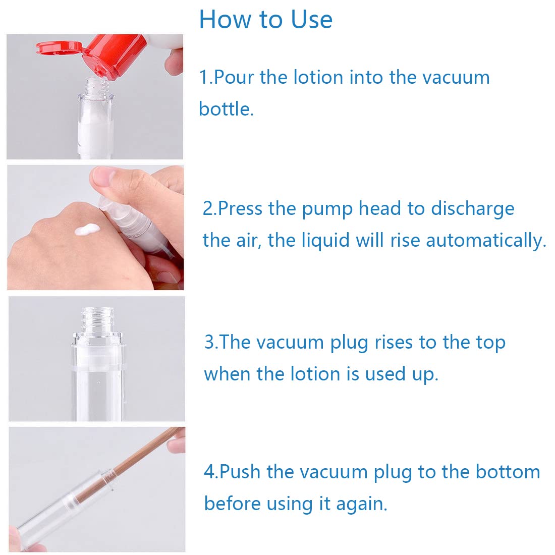 5ML Airless Pump Bottles - 6 Pack Empty Refillable Vacuum Cosmetic Containers for Cream, Lotion & Makeup | Travel-Friendly Toiletry Bottles | Perfect for Skincare, Travel Kits & Salon Use (Transparent)