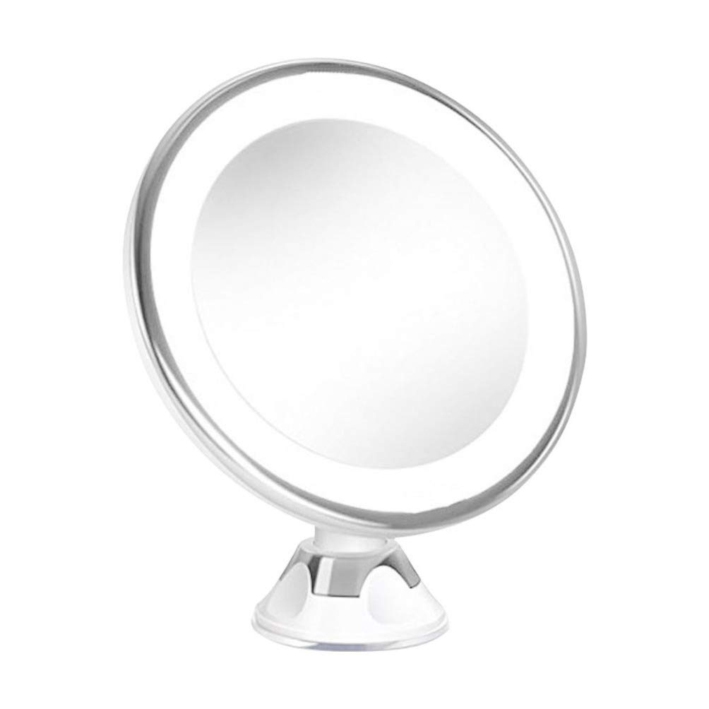 Beaupretty Wall-Mounted LED Vanity Mirror with Dimmable Lights, Suction Cup, Rotating Design - Perfect for Makeup, Skincare, and Dressing Table Lighting