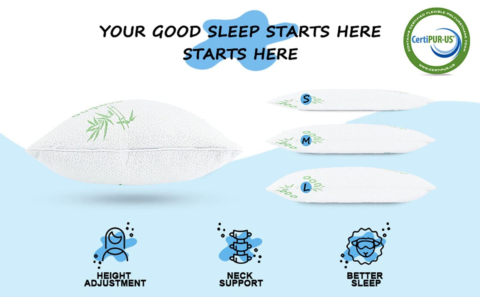 Cool Gel Memory Foam Pillow for Neck Pain - Adjustable & Breathable for Better Sleep