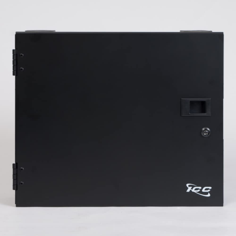 ICC 4-Slot LGX Compatible Fiber Optic Wall Mount Enclosure - Holds Up to 96 Fibers for Secure Cable Management | Ideal for Data Centers, Telecom Rooms & Network Installations