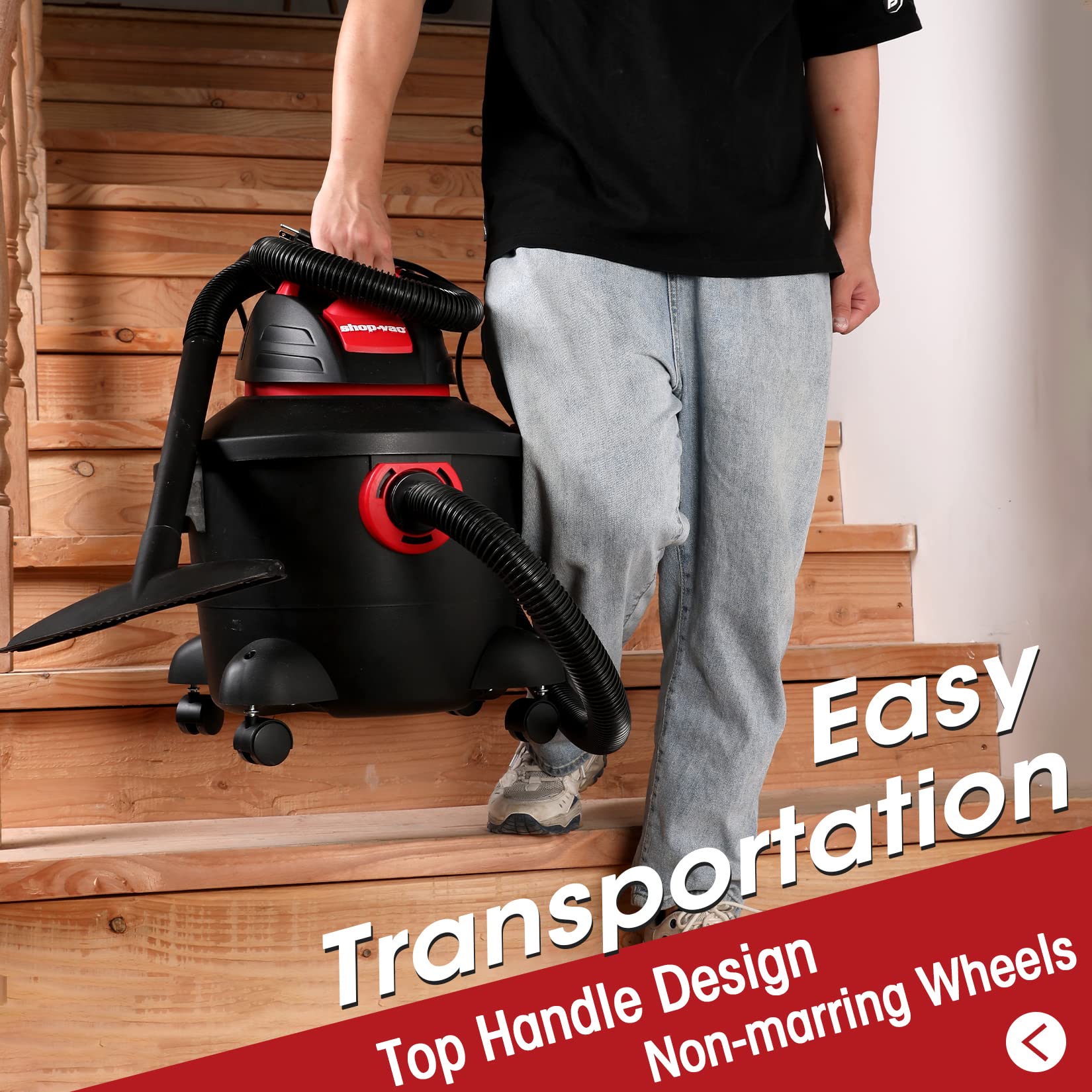 Shop-Vac 6 Gallon 3.0 Peak HP Wet/Dry Vacuum Cleaner - Heavy Duty Shop Vac with Attachments (Model 5920611) - Ideal for Workshop, Garage, Home Renovation & Car Cleaning