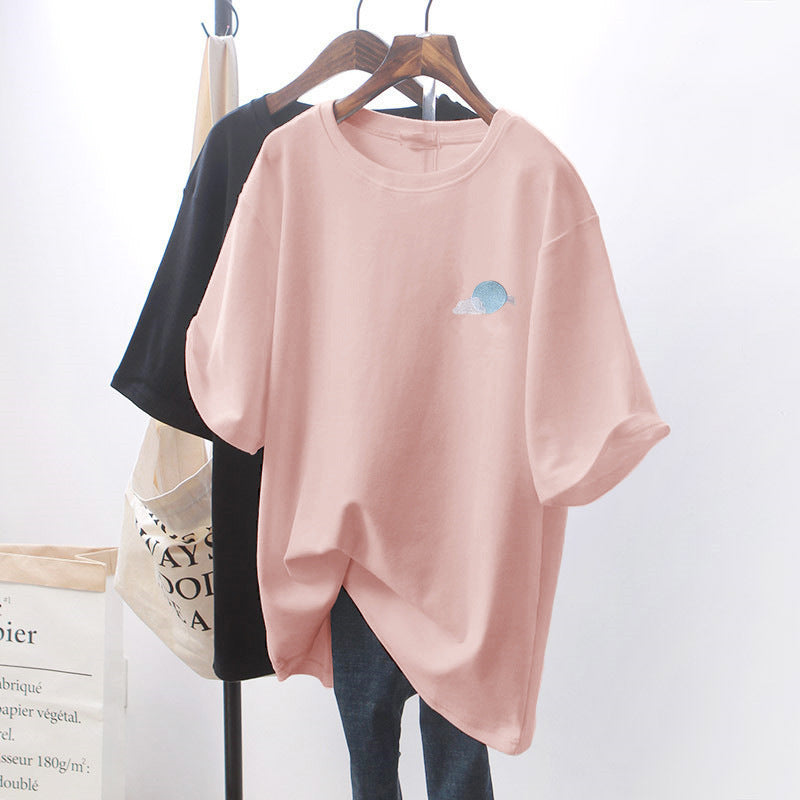 Chic White Loose Short Sleeve T-Shirt for Women - Trendy Casual Top for Summer, Streetwear & Everyday Outfits