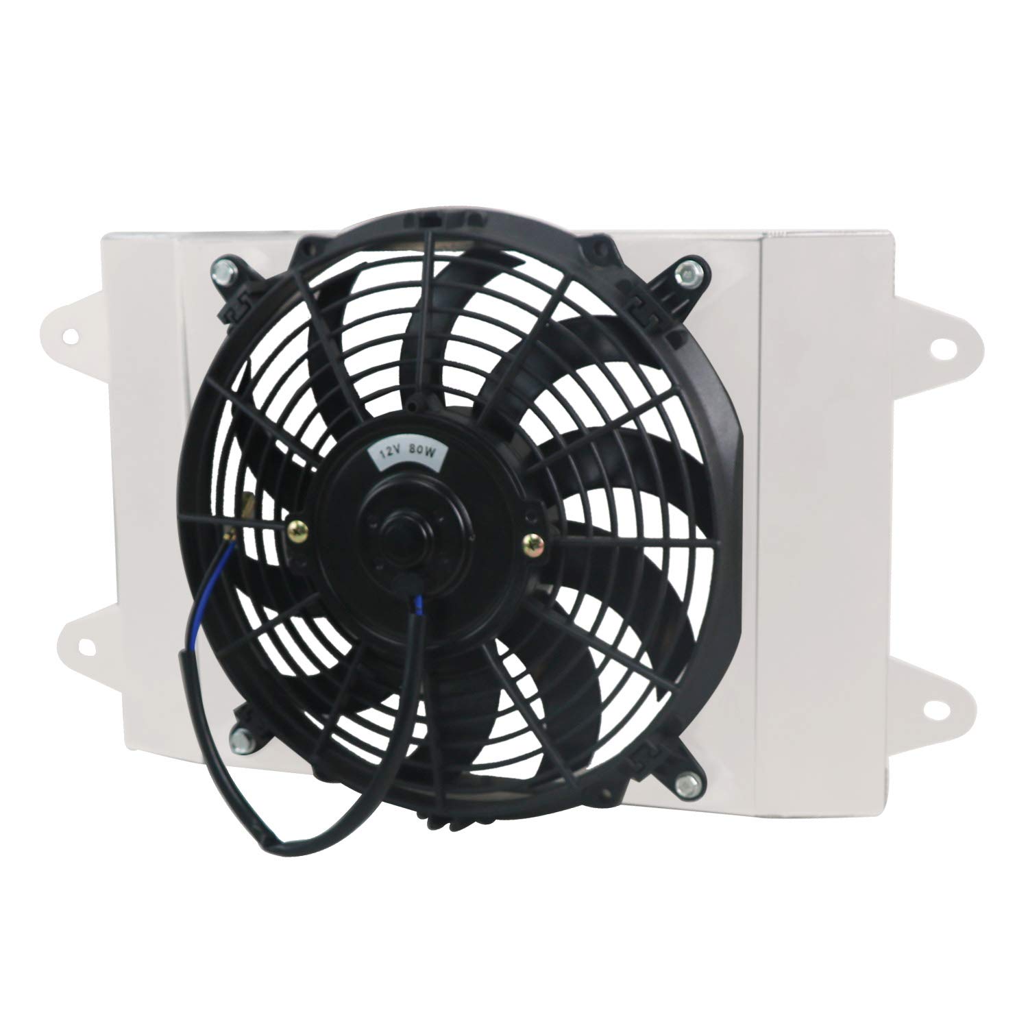 ECMRAD Aluminum Radiator Shroud & Cooling Fan Assembly Compatible with Yamaha Viking VI 700 YXM700 4X4 (2015-2020 Models) - High Performance Cooling System for Off-Road ATV & UTV Adventures