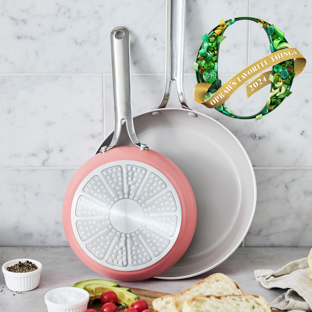 Nova Ceramic Nonstick 8-inch & 10-inch Frying Pan Set - Coral | PFOA-Free Cookware for Healthy Cooking | Perfect for Sauteing, Frying & Omelets