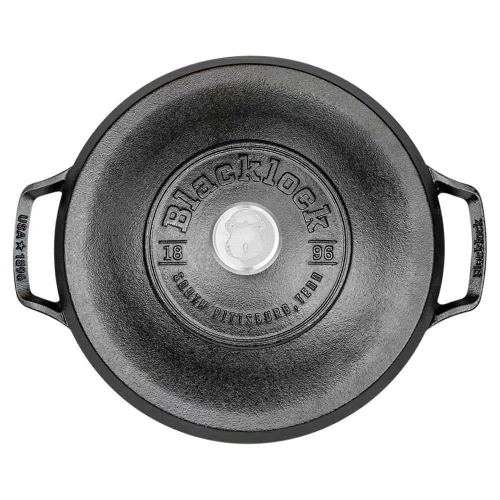 Premium 5.2L Cast Iron Dutch Oven with Enamel Coating - Blacklock Series for Braising, Baking & Slow Cooking - Perfect for Soups, Stews & Bread Making