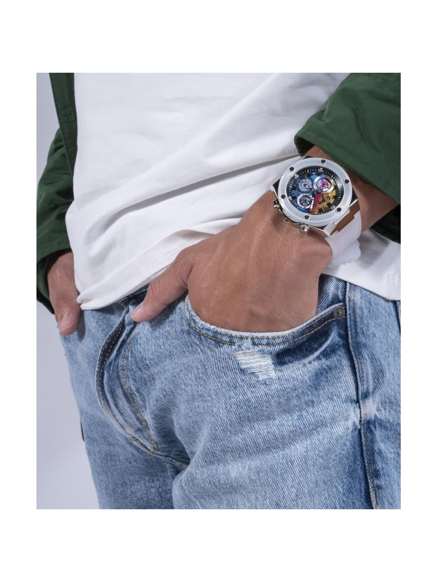 GUESS Men's Stainless Steel Analog Watch - Waterproof Dress Watch for Business, Casual & Formal Occasions