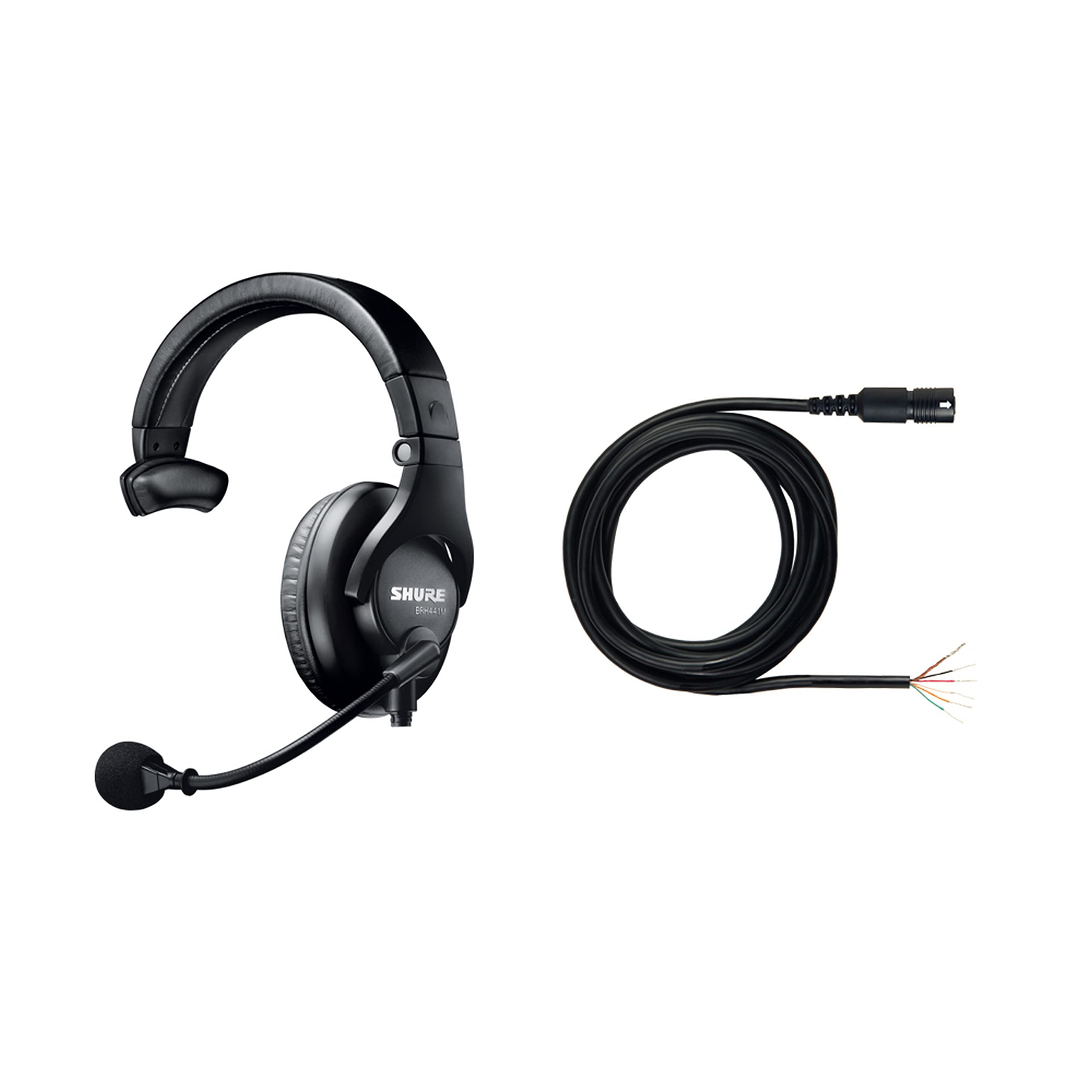 Shure BRH441M-LC Single-Sided Intercom Headset with Detachable Cable - Clear Communication for Aviation, Call Centers & Security Professionals