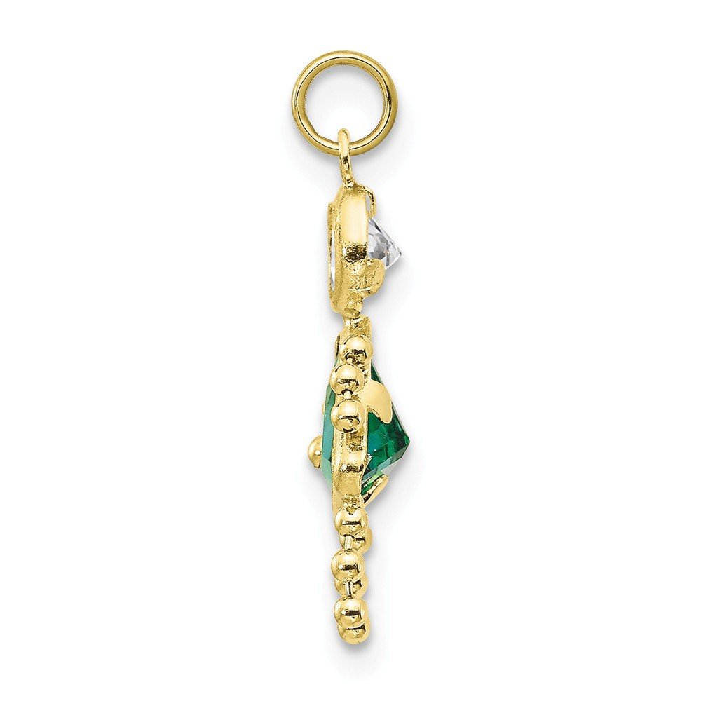 10K Yellow Gold January Birthstone Charm for Girls - Perfect for Necklaces, Bracelets & Gifts