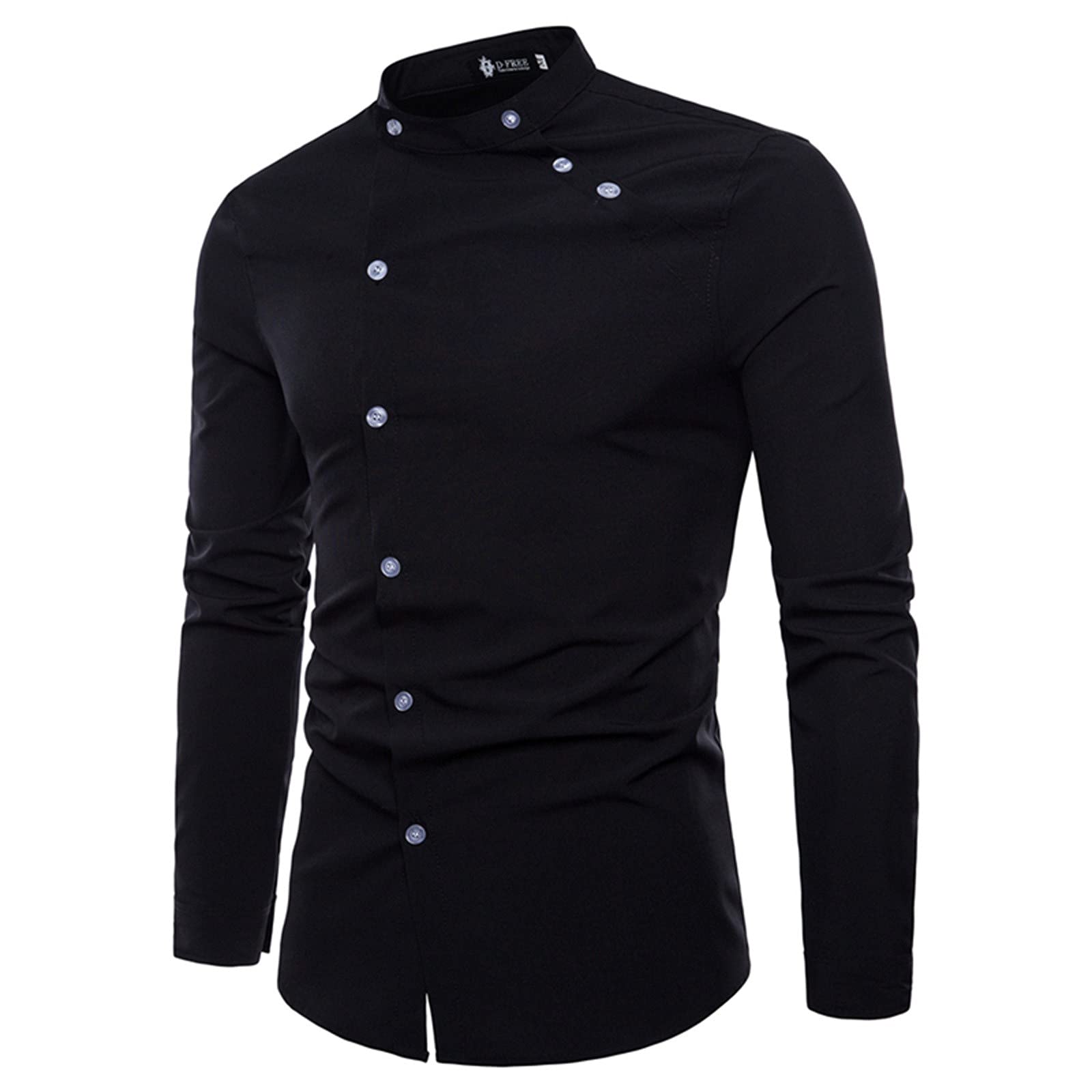 NBSLA Men's Long Sleeve Button Down Shirt - Casual Dress Shirt with Collar, Cool Winter T-Shirt Alternative, Perfect Gift for Him - Ideal for Office, Date Night & Holiday Parties
