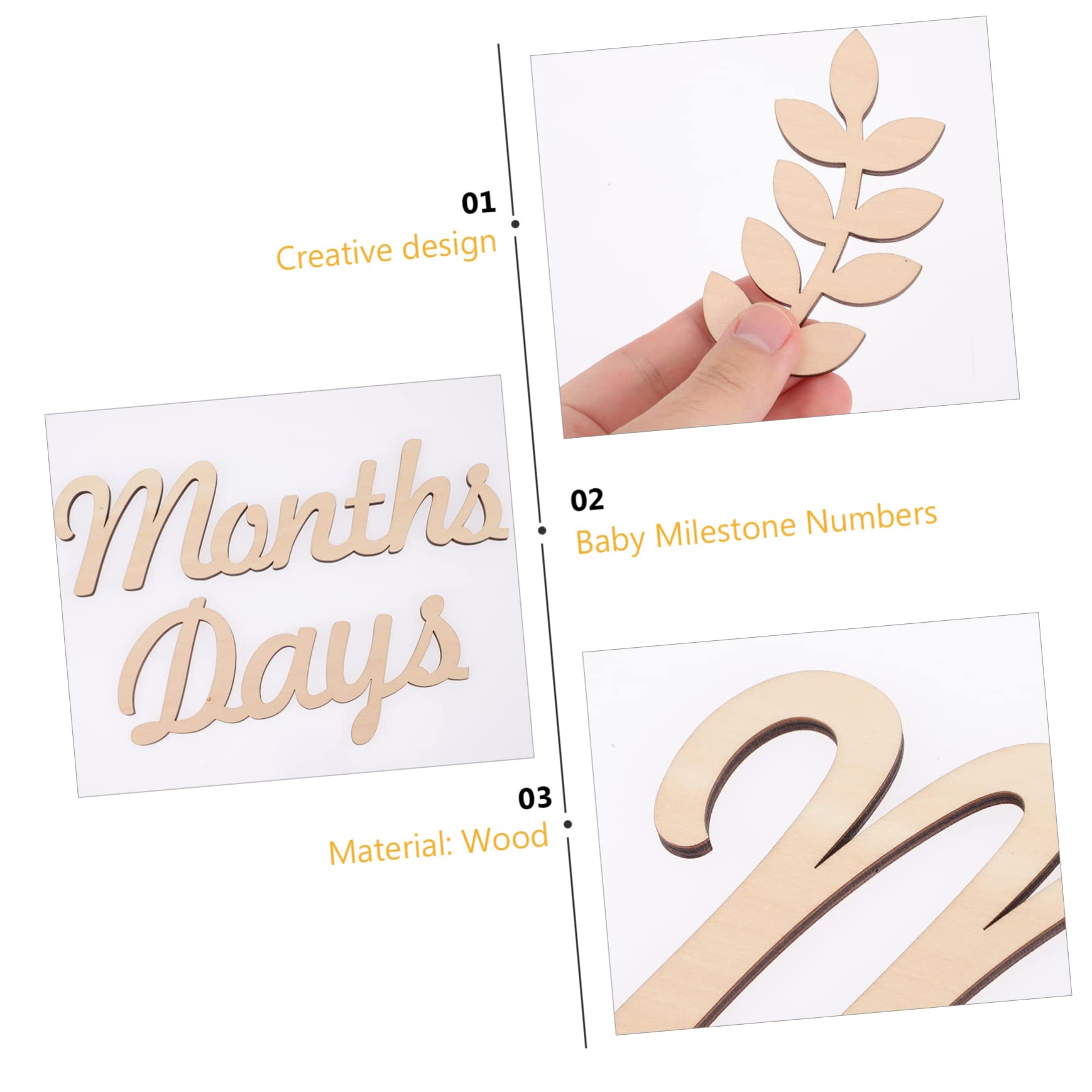 ibasenice 5 Sets Unique Wooden Baby Milestone Cards with Numbers - Personalized Baby Shower Decor for Newborn Photography & First Birthday Party Decorations