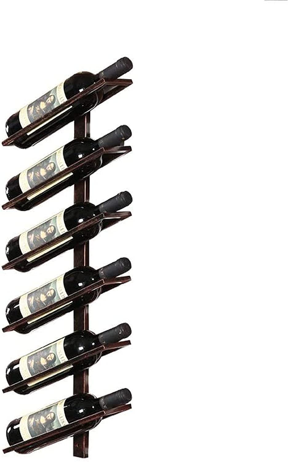 Wall-Mounted Metal Wine Rack - Holds 6 Bottles - Space Saving Wine Storage for Kitchen, Bar or Dining Room