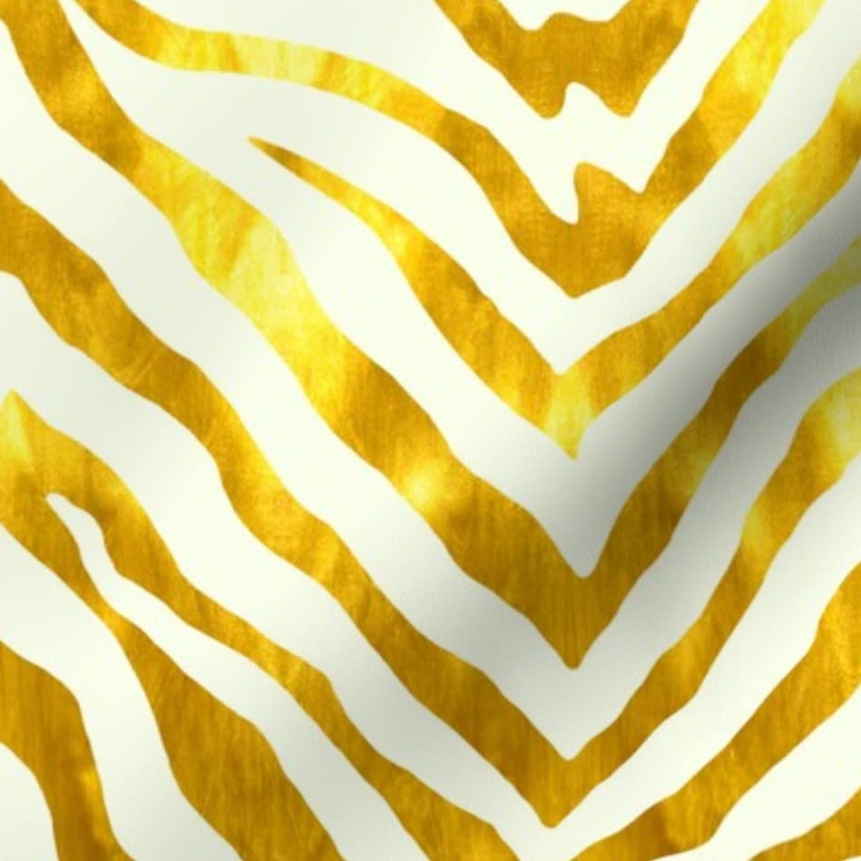 Premium Gold & White Zebra Print Minky Fabric Fat Quarter - Soft Plush Material for Sewing Baby Blankets, Quilt Backing & DIY Projects - Perfect for Nursery Decor, Gift Making & Crafting