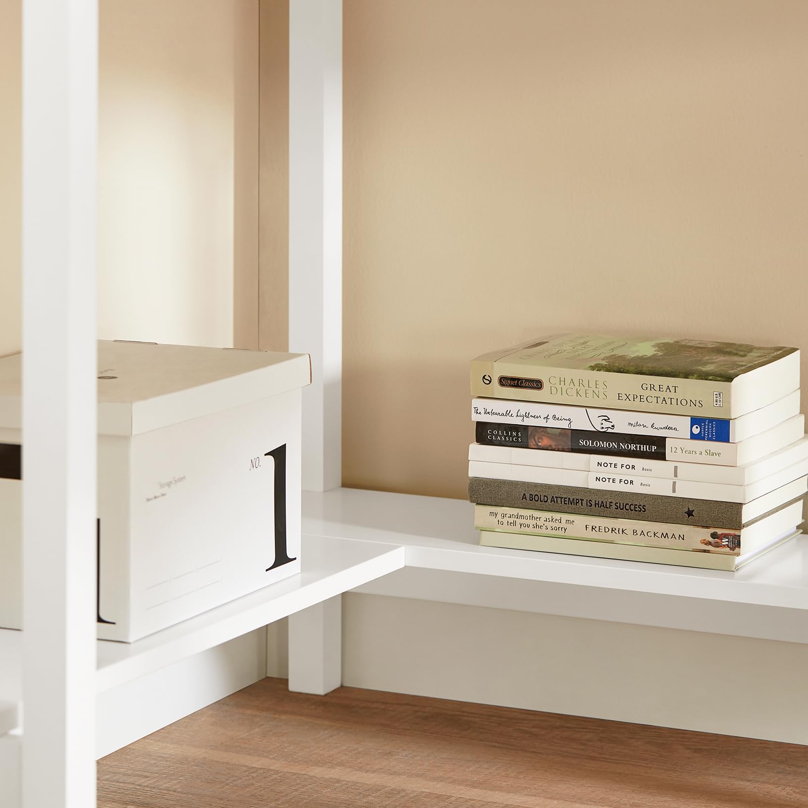 Haotian White Corner Desk with Drawer & Ladder Shelf - Compact Triangle Computer Desk for Small Spaces, Home Office Writing Table & Vanity Desk (Model FWT31-W) - Perfect for Apartments, Dorms & Workspaces