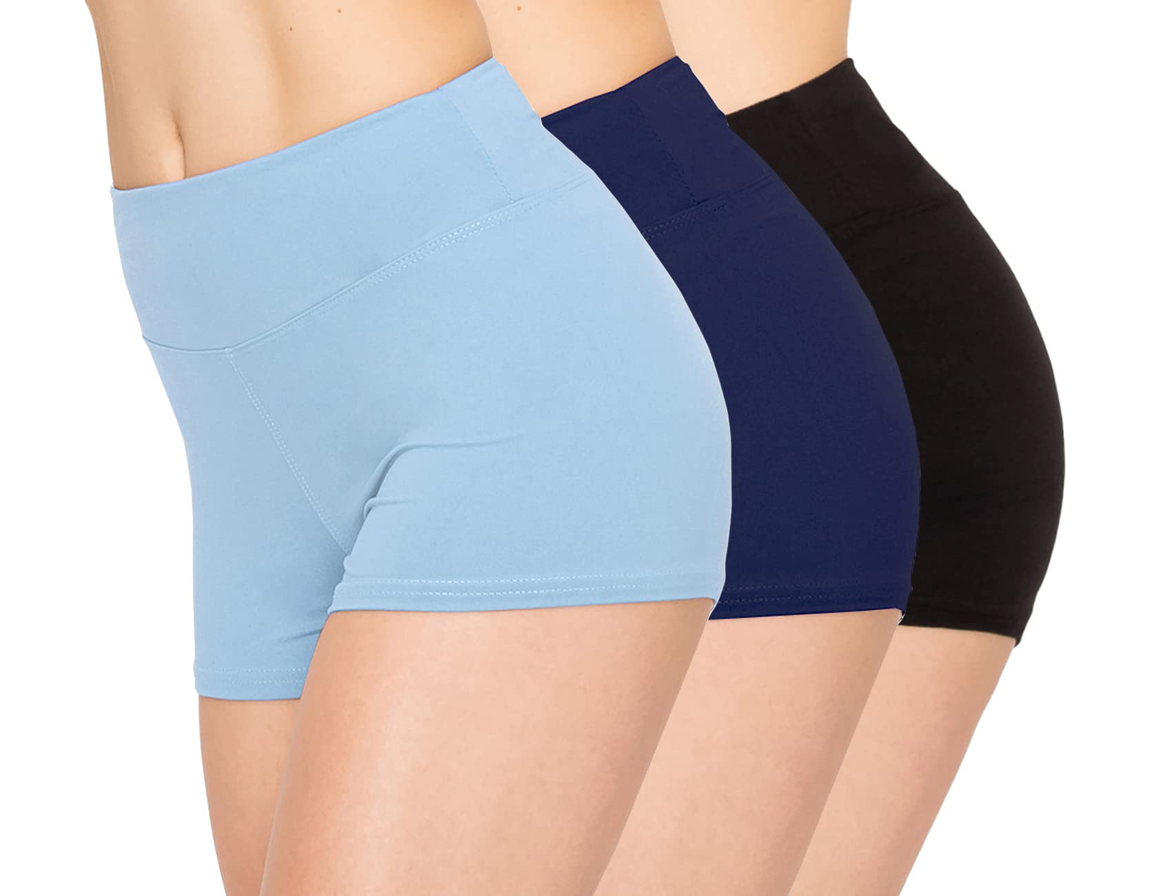 ALWAYS 3 Pack Yoga Shorts for Women - Buttery Soft Slip Shorts | High Waisted Workout Shorts for Yoga, Gym & Lounge | Comfortable Stretchy Athletic Shorts