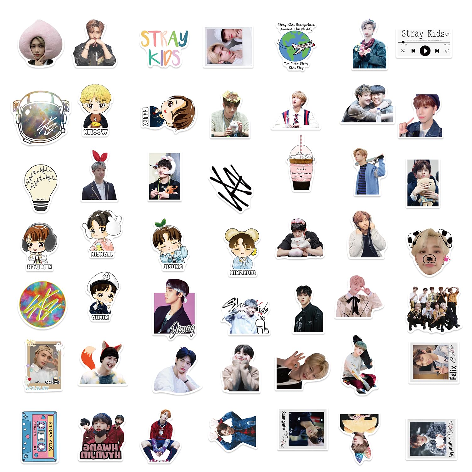Stray Kids Stickers Pack 100Pcs - Waterproof Vinyl Decals for Kpop Fans, Teens & Adults - Perfect for Water Bottles, Laptops, Journals & Scrapbooking - Cute Kpop Pop Star Stickers for School, Office & Home Decor