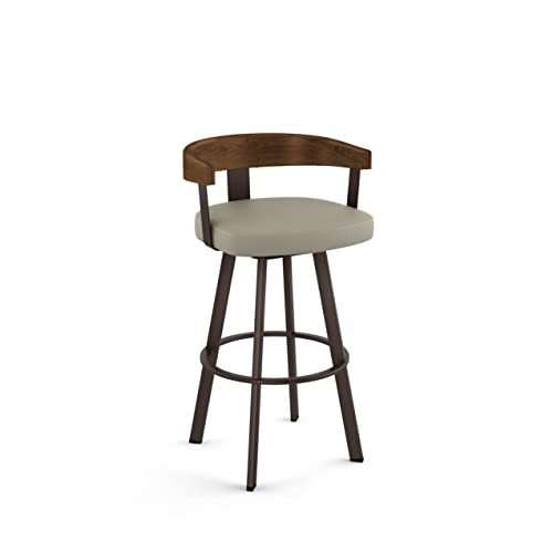 Greige Faux Leather / Light Brown Wood / Dark Brown Metal