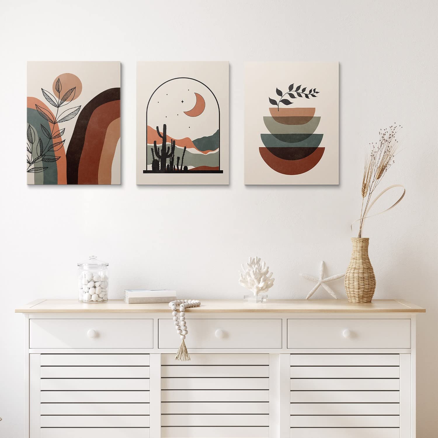 GUBIYU Modern Abstract Geometric Minimalist Wall Art Set of 3 - 16