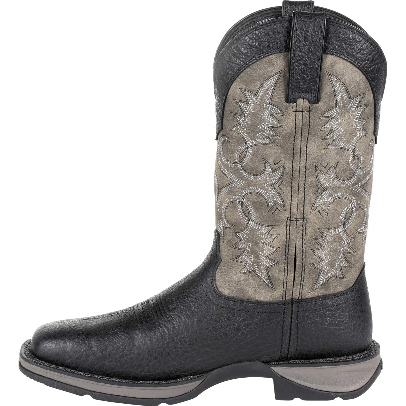 Durango Black Western Boots for Men - Genuine Leather Cowboy Boots with Comfortable Cushion Insole - Perfect for Rodeo, Country Dancing & Western Fashion