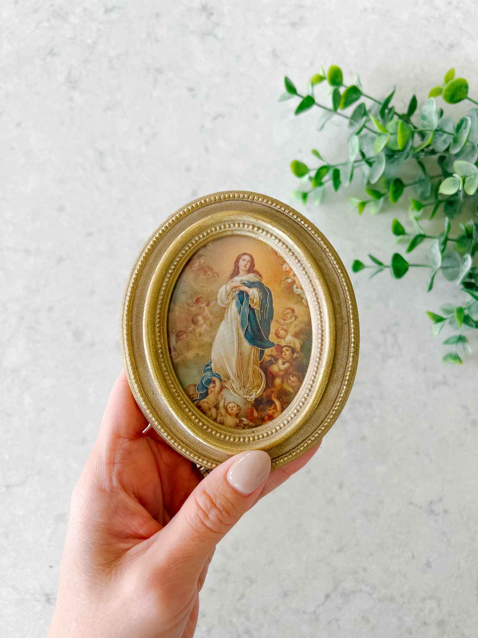 Petite Immaculate Conception Framed Art - Religious Home Decor for Wall Display in Living Room, Bedroom or Chapel