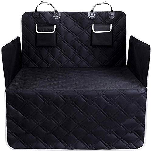 Anti-Scratch Waterproof SUV Pet Cargo Liner Mat with 2 Large Storage Pockets - Nonslip Dog Seat Cover & Trunk Protector - Machine Washable Car Accessories for Travel, Camping & Daily Commute