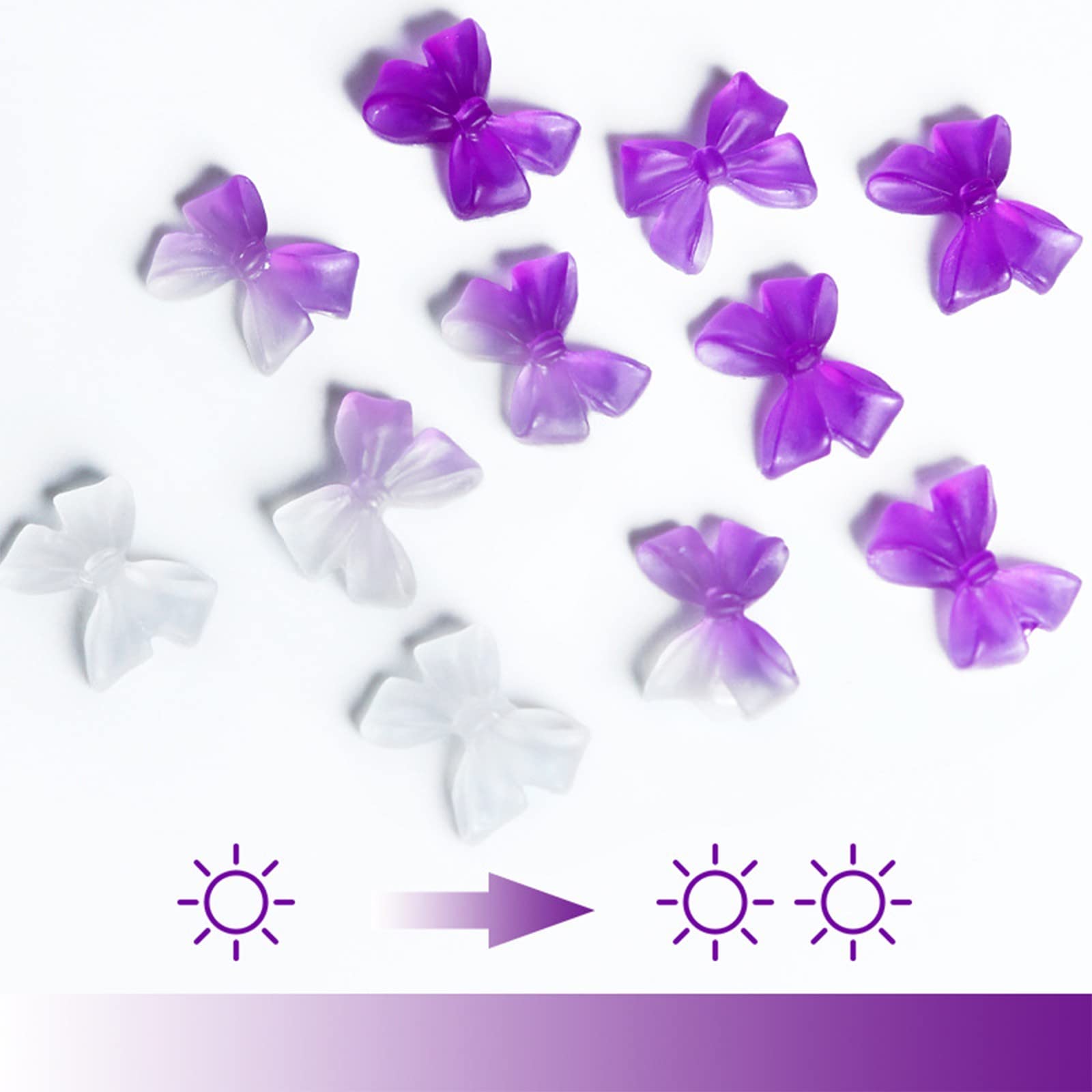 40-Piece Light Variable Bow Knot Nail Art Kit with Butterfly & Diamond Decorations - Trendy Nail Enhancements for DIY Manicures, Parties & Special Occasions