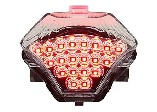 Sequential LED Tail Lights Clear Lens for 2015-2017 Yamaha FZ-07 & 2015-2024 YZF R3 - High Visibility Motorcycle Safety Lights for Night Riding & Custom Bike Builds