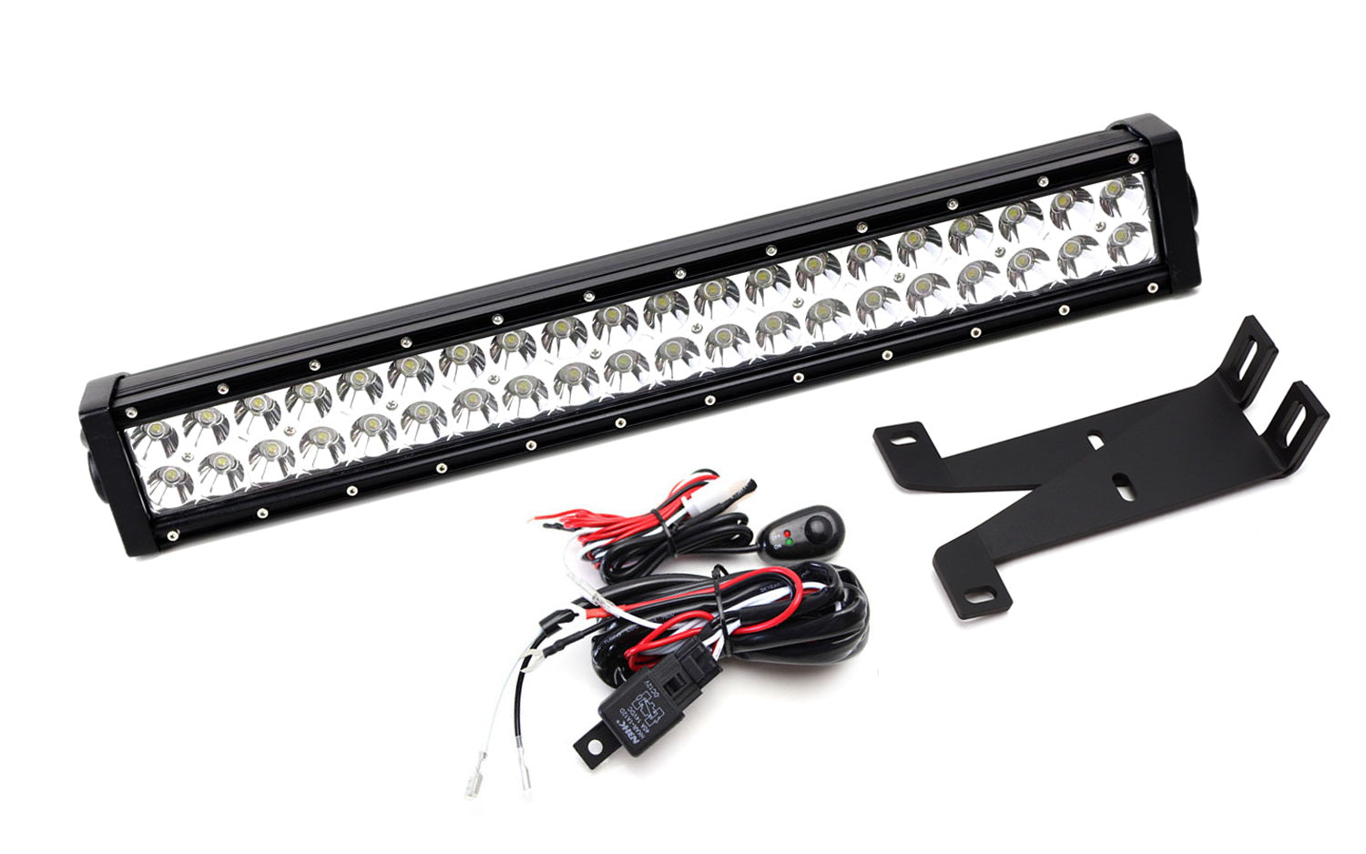 120W 20-Inch LED Light Bar with Lower Bumper Bracket & Wiring Harness - Compatible with 2017-2022 Ford F250 F350 Super Duty - Off-Road, Fog Lights, Hunting, Camping, Truck Accessories