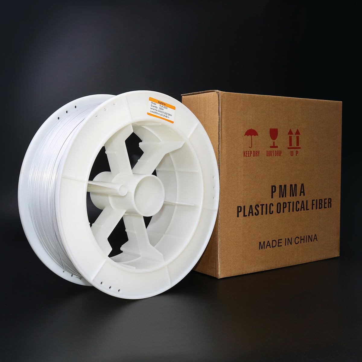 AZIMOM PMMA 0.08in(2mm) 1148ft(350Meter) End Glow Fiber Optic Cable Roll - Premium Plastic Optical Fiber for Star Ceiling Kits, DIY Starlight Decor, Twinkle Sky Headliner - Perfect for Bedroom, Theater, and Home Decoration Projects