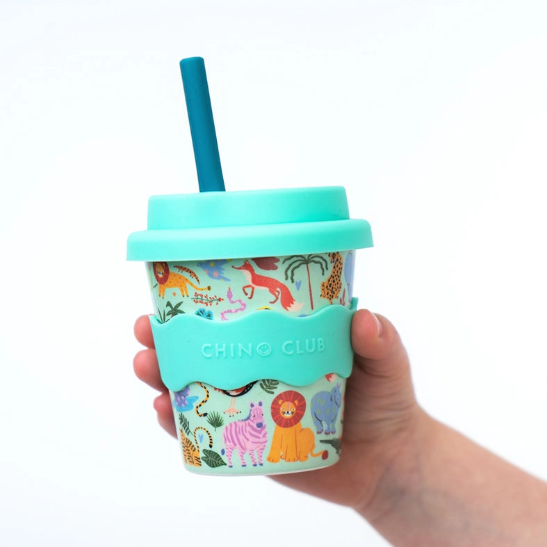 Safari Themed Babyccino Cup 120ml - Leak-Proof Toddler Sippy Cup for Travel, Daycare & Home Use
