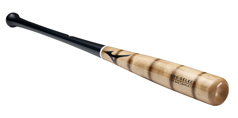 Mizuno Pro Select Maple Wood Baseball Bat - Rock Hard Maple, Compressed Barrel, Ink Dot, Cupped End - Perfect for Professional Training & Competitive Games