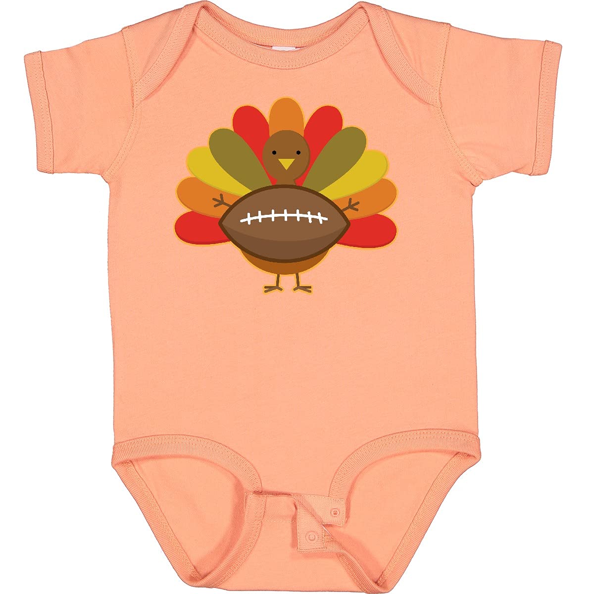 Inktastic Thanksgiving Day Turkey Football Fan Baby Bodysuit - Cute Infant Bodysuit for Thanksgiving & Football Season - Perfect for Family Gatherings, Game Day & Holiday Photos