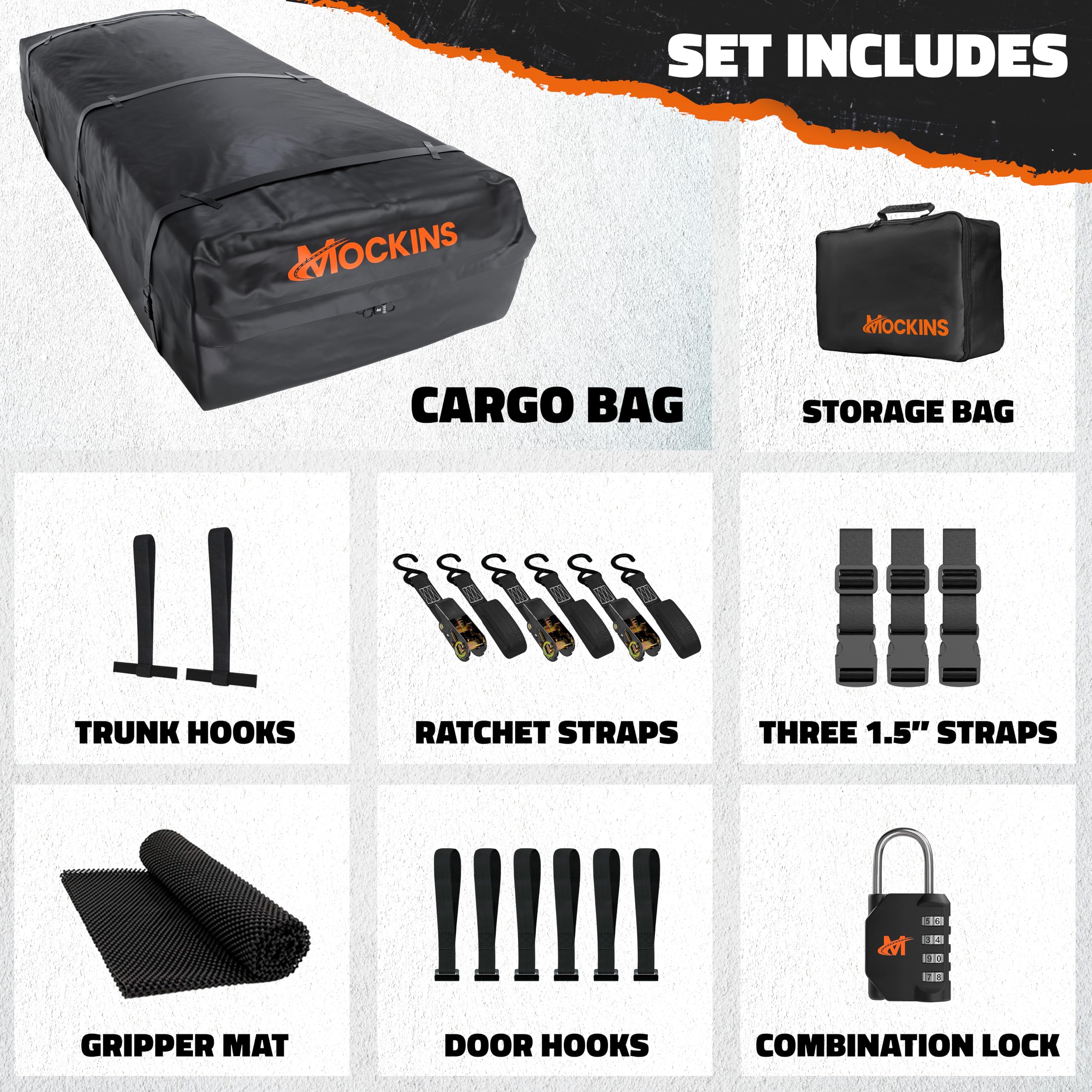 Mockins XXL 50 Cu Ft Waterproof Rooftop Cargo Carrier Bag | 85