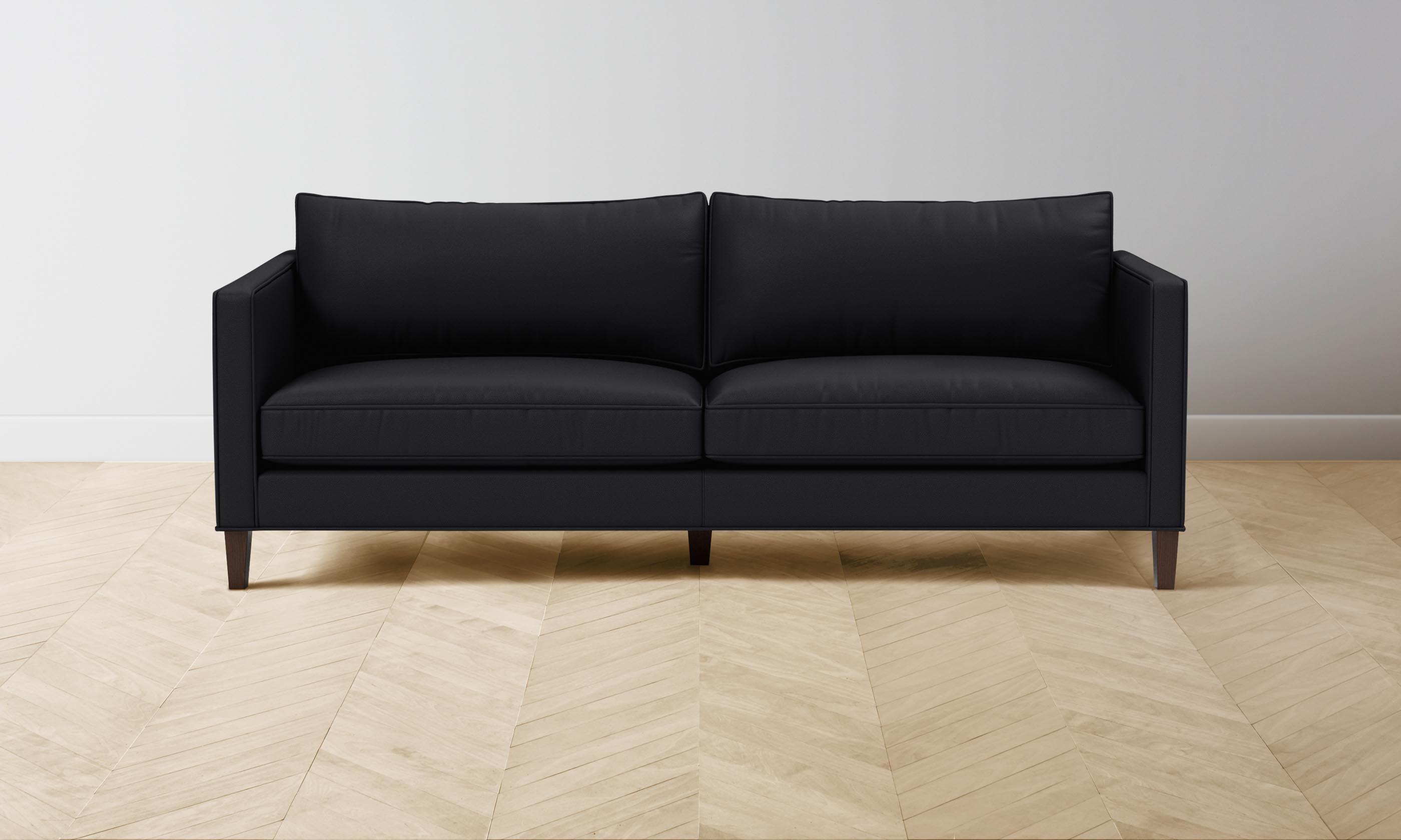 Premium Crosby Sofa - Genuine Pebbled Leather in Ink Black | Modern Living Room & Office Furniture for Comfort & Style