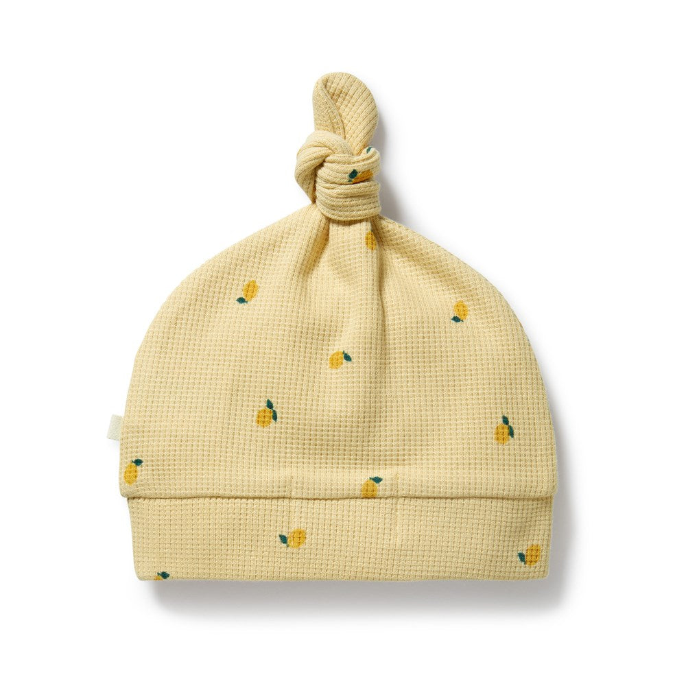 Little Lemon Organic Waffle Knot Hat for Babies - Soft Cotton Newborn Beanie for Boys & Girls - Perfect for Photoshoots, Outings & Gifts