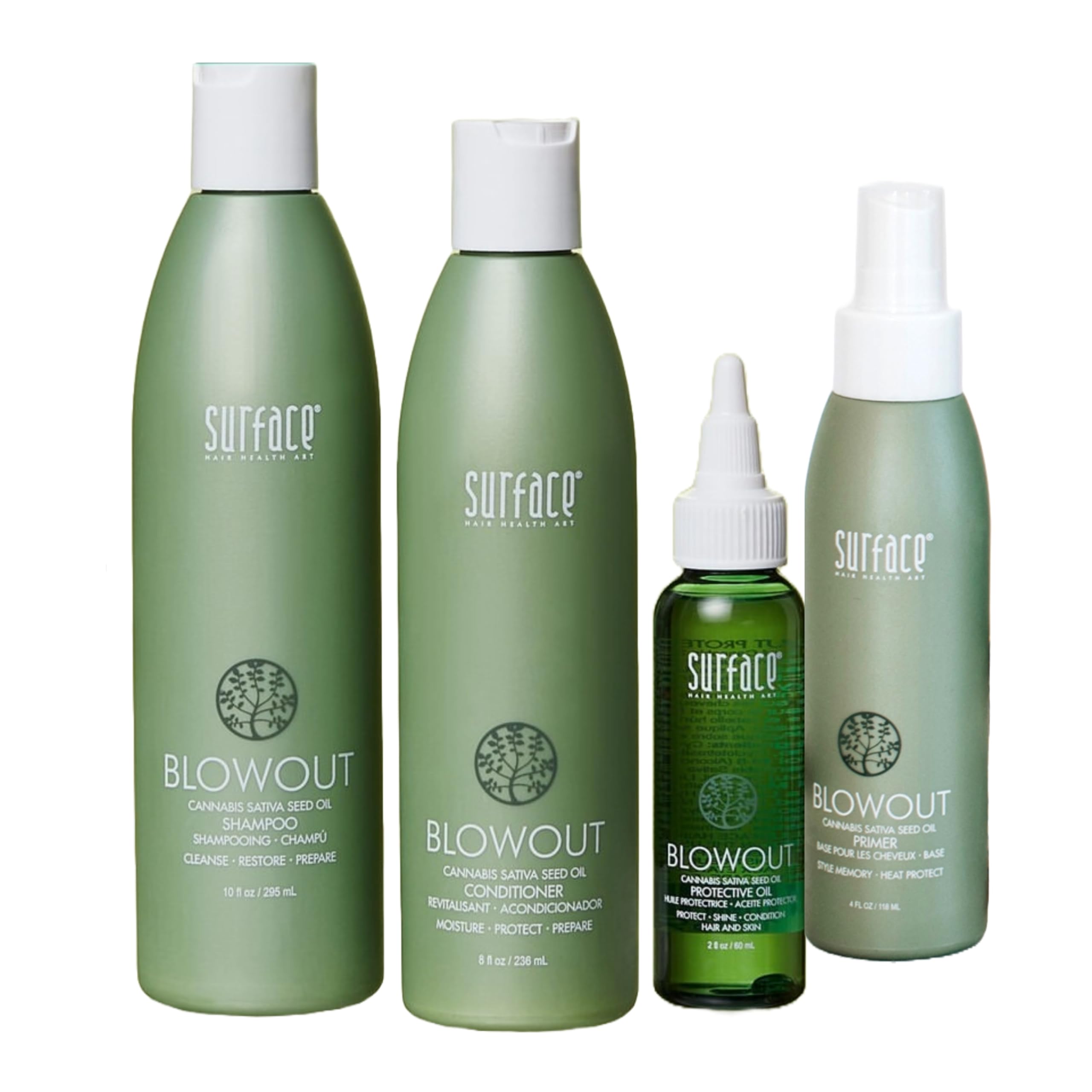 Organic Surface Hair Blowout Shampoo & Conditioner Set for Women & Men - Heat Resistant Styling Protector with Babassu Oil | Salon-Quality Smoothing Treatment for Frizz Control & Shine Enhancement