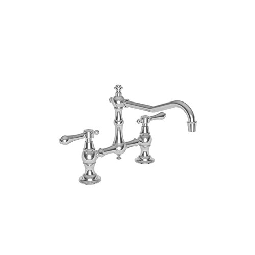 Premium Kitchen Bridge Faucet in French Gold PVD Finish - Model 9461 - Chesterfield Collection - Ideal for Farmhouse & Vintage Style Kitchens