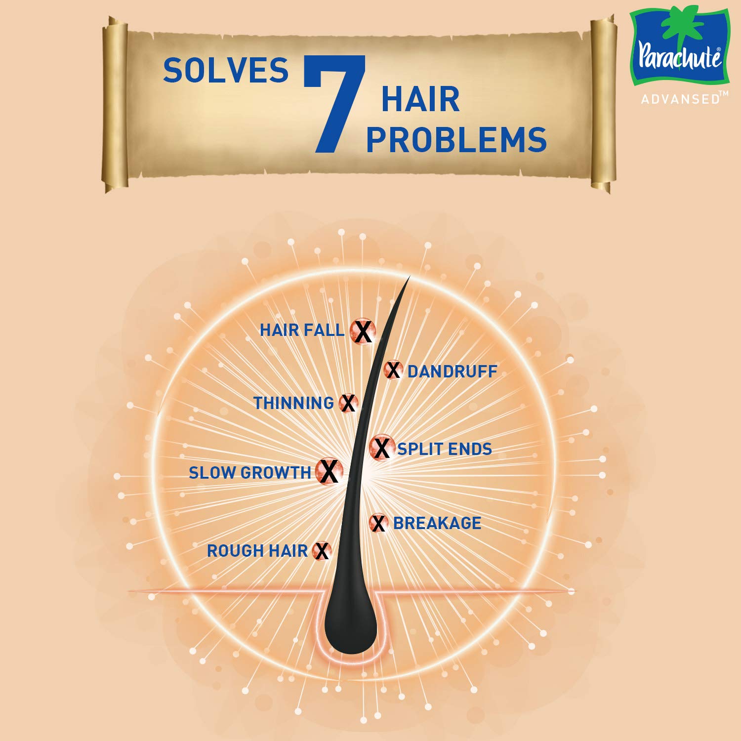 Parachute Advanced Onion Hair Oil with Comb Applicator - Promotes Hair Growth & Reduces Hair Fall - Enriched with Natural Coconut Oil & Vitamin E - 200ml - Perfect for Daily Hair Care & Scalp Massage