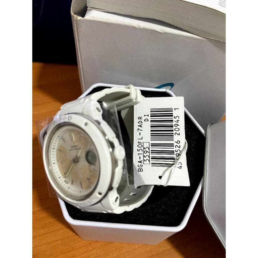 CASIO BABY-G BGA-150FL-7ADR Women's Digital Sport Watch - White Resin Strap, Shock Resistant, Water Resistant for Swimming, Running & Outdoor Activities