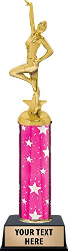 Customized Pink Contemporary Dance Trophies - Crown Awards with Engraving, Perfect for Dance Competitions & Recitals