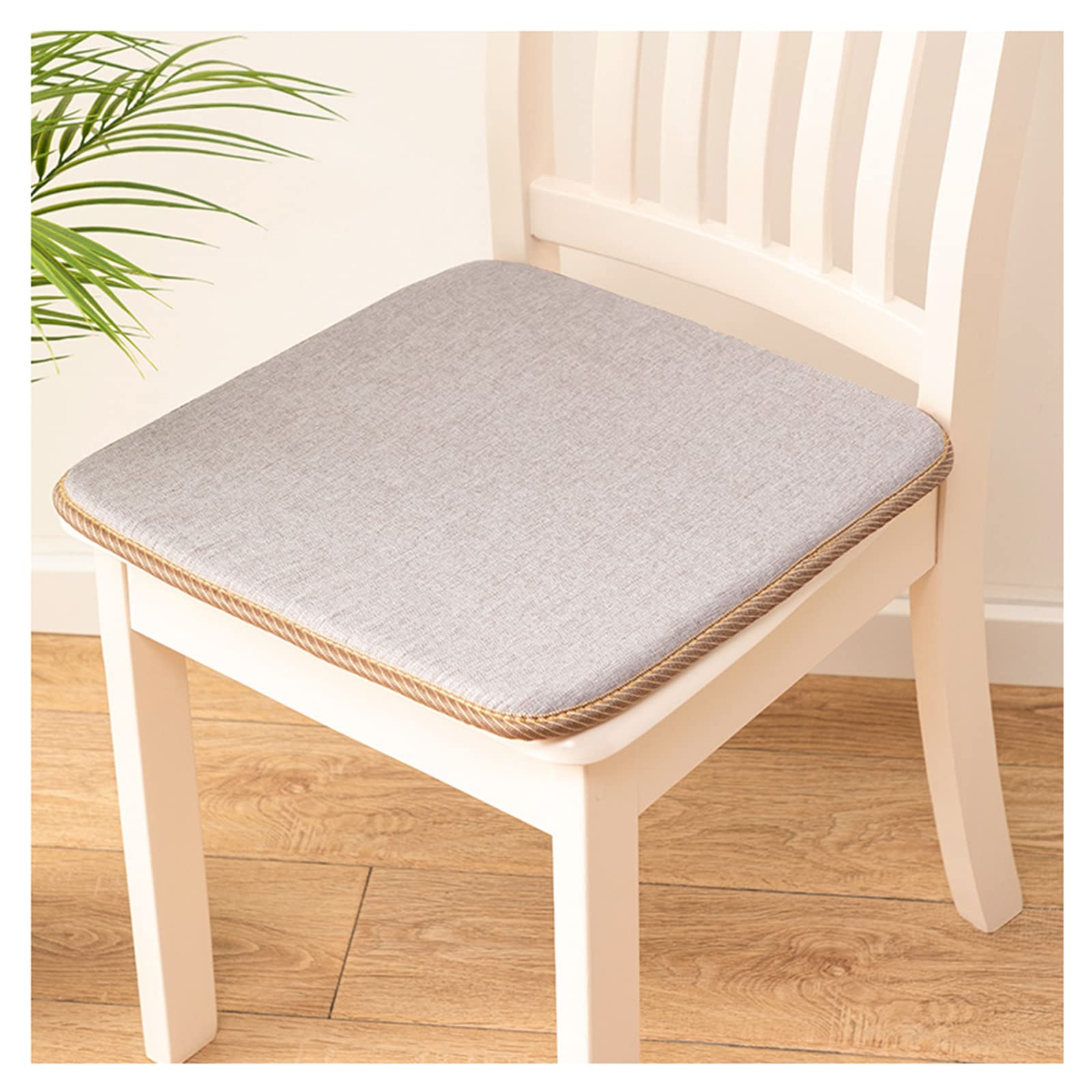 Non-Slip Square Dining Chair Cushions with Ties - 50x50cm Light Gray Seat Pads for Kitchen, Dining Room, Office, Patio & Garden Chairs - Comfortable Home & Restaurant Seating Accessories