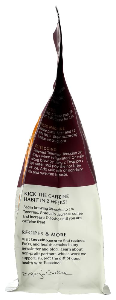 Teeccino Mediterranean Herbal Coffee - Hazelnut Flavor, Medium Roast, Caffeine Free, 11 oz - Healthy Coffee Alternative for Morning Brew & Relaxation