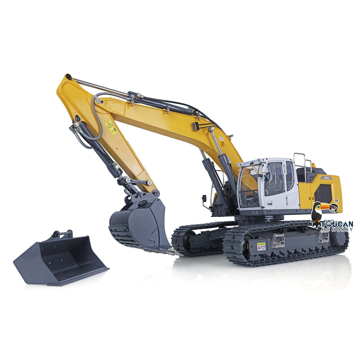 1/14 XDRC Metal Hydraulic RC Excavator 945 - Remote Control Construction Toy with Sound & Light System, Pre-Assembled & Painted - Perfect for Hobbyists, Collectors & Kids Outdoor Play